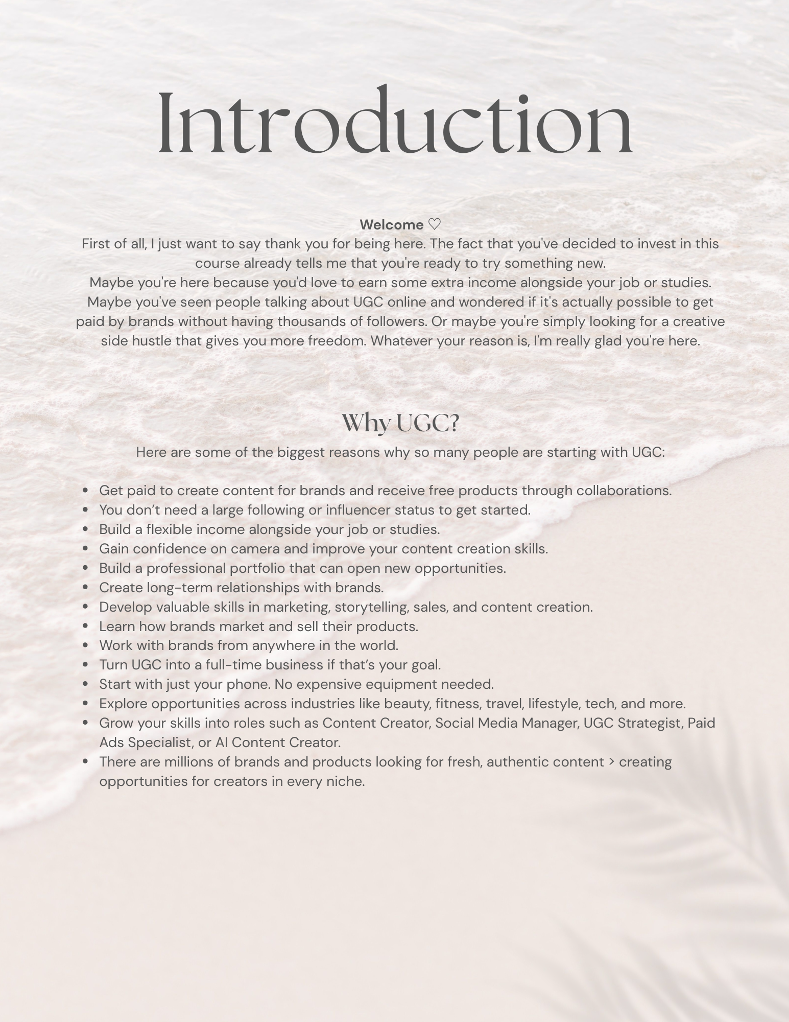 UGC Starter Course